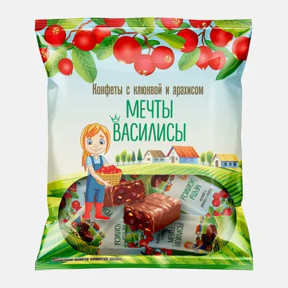 Конфеты Мечты Василисы с клюквой и арахисом Кондитер Кубани 350г