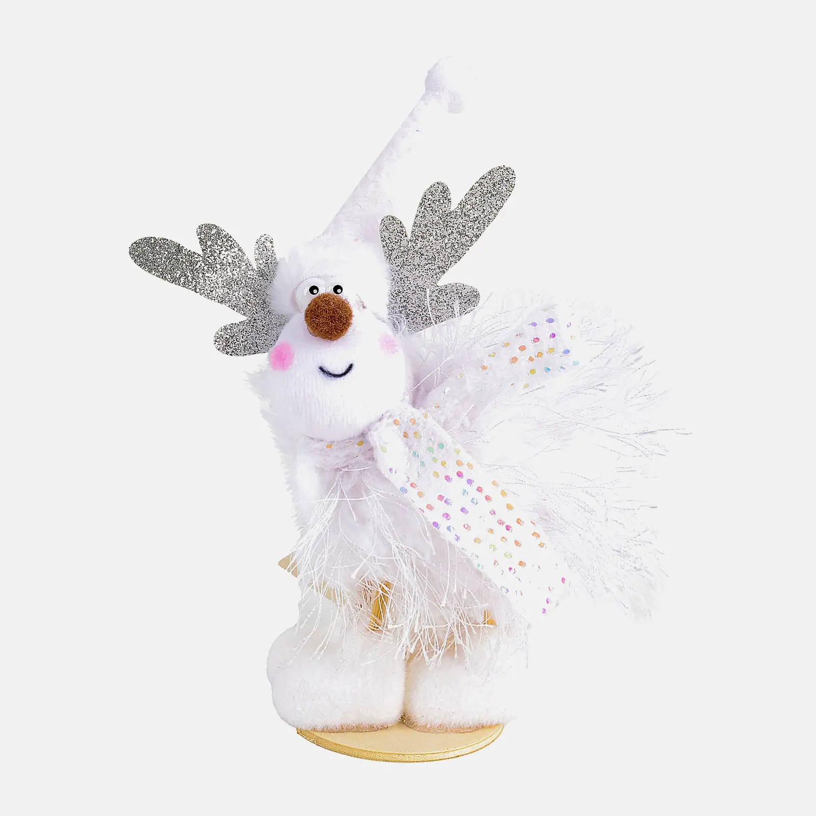 Олень пушистый в шапке серый/белый 5369NW1-MK 14см в ассортименте