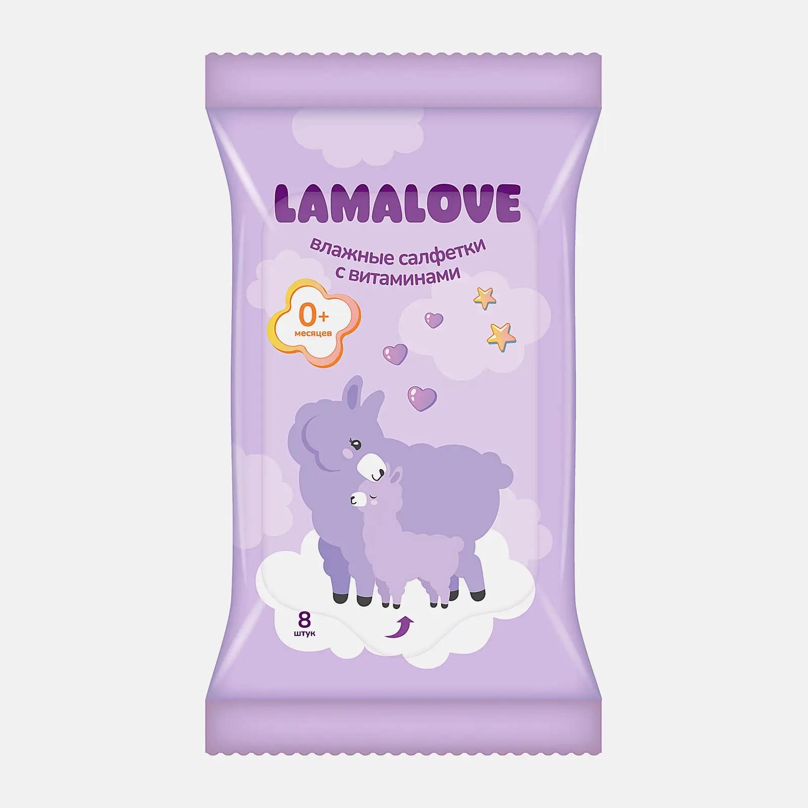 Влажные салфетки Lamalove детские 8шт