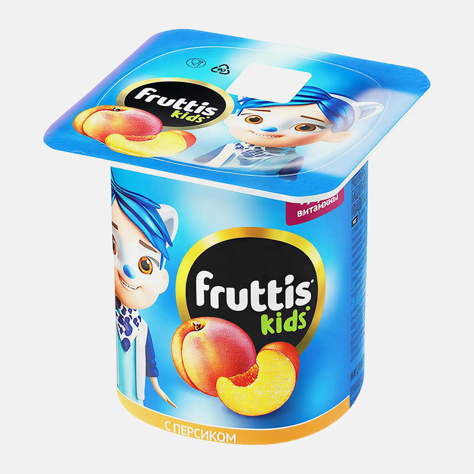 Йогуртный продукт со вкусом персика Fruttis Kids 2.5% 110г Йогуртный продукт со вкусом персика Fruttis Kids 2.5% 110г