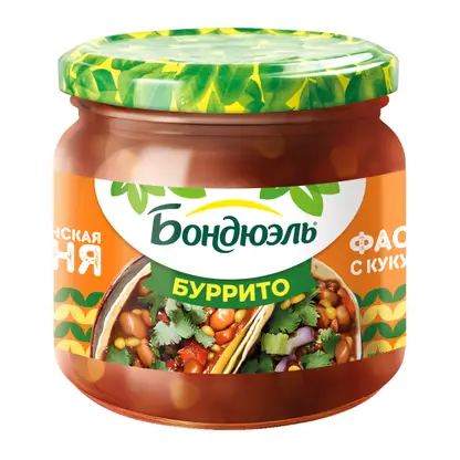 Изображение товара Красная фасоль с кукурузой по-мексикански в соусе Буррито Бондюэль 360г