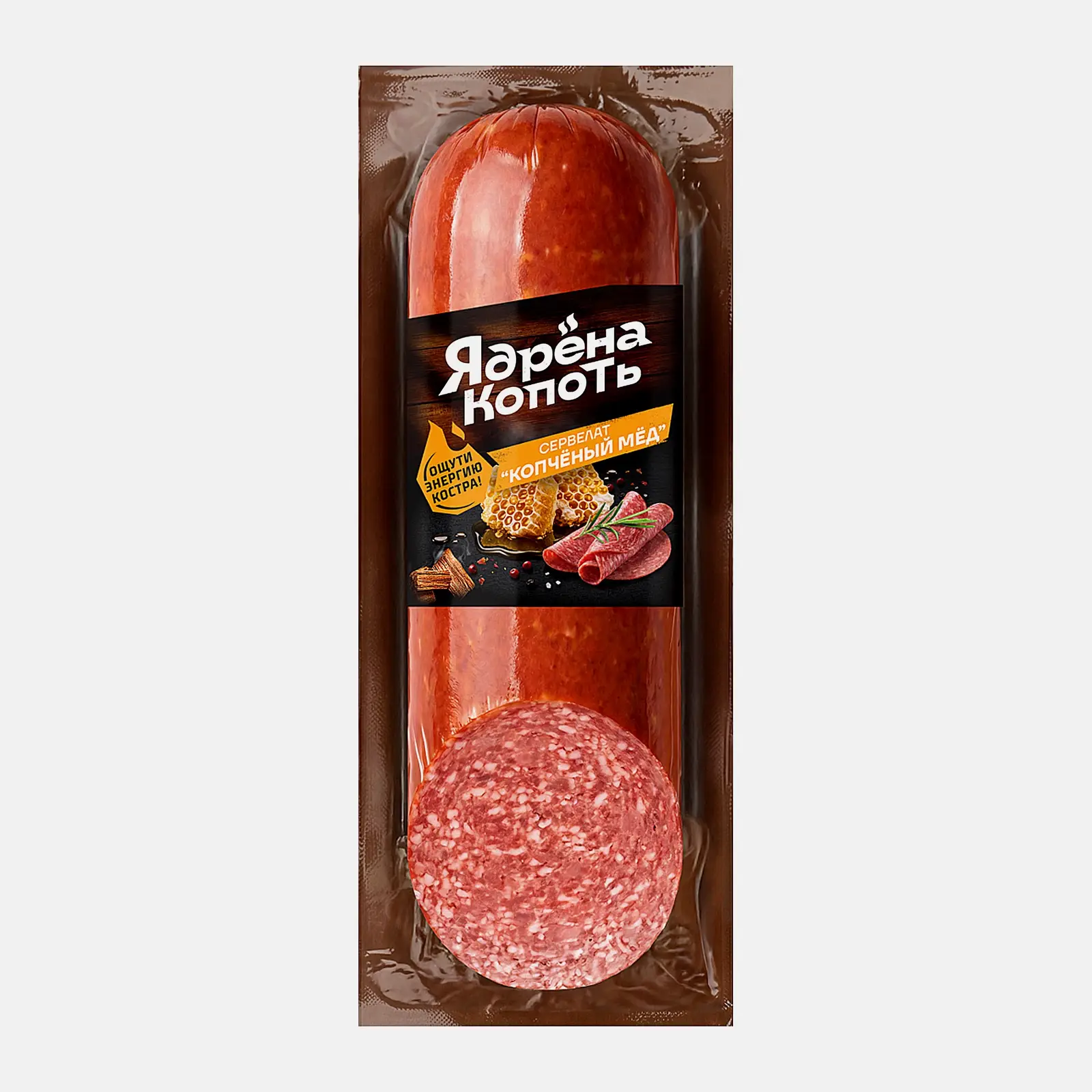 Сервелат Копченый мед варено-копченый Ядрена Копоть 300г
