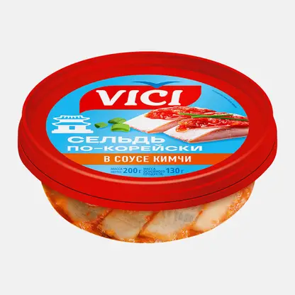 Филе-кусочки сельди в соусе кимчи По-корейски Vici 200г
