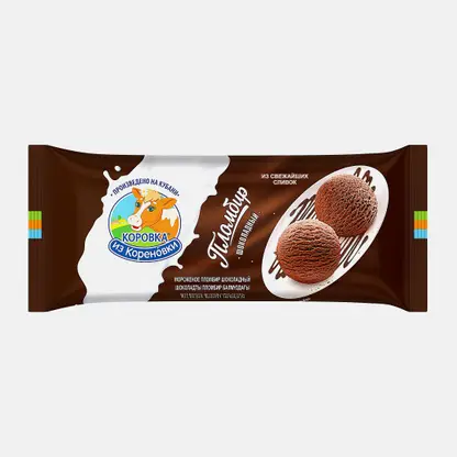 Мороженое Коровка из Кореновки пломбир шоколадный 15% 400г