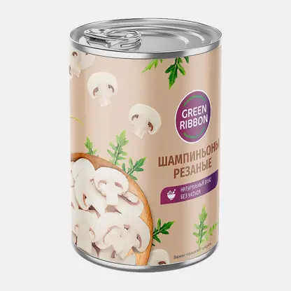 Шампиньоны резаные Green Ribbon 400г