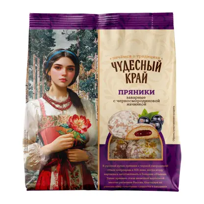 Изображение товара Пряники с черной смородиной Чудесный Край 300г