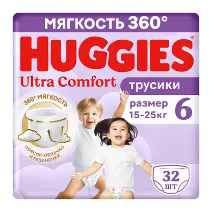Изображение товара Подгузники-трусики Huggies Ultra Comfort 15-25кг 32 шт