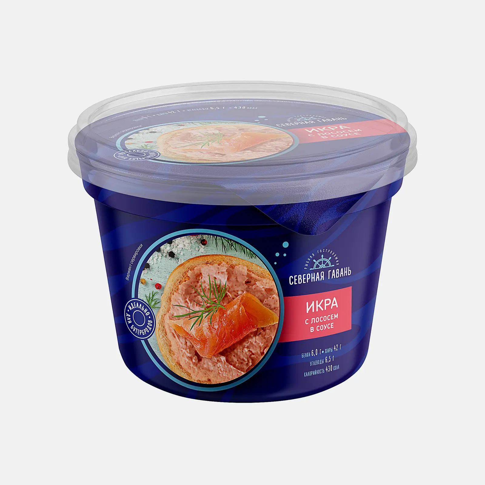 Изображение товара Икра рыбная Северная гавань в соусе с лососем 150г