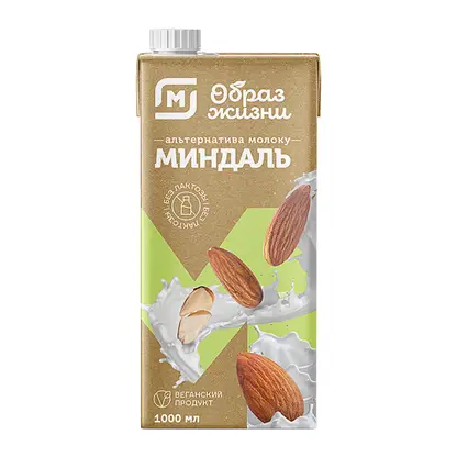 Изображение товара Напиток растительный Магнит Образ жизни Миндаль 1л