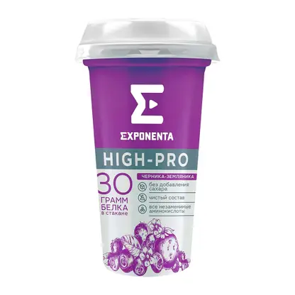 Изображение товара Кисломолочный напиток Exponenta High-Pro обезжиренный черника земляника 250г