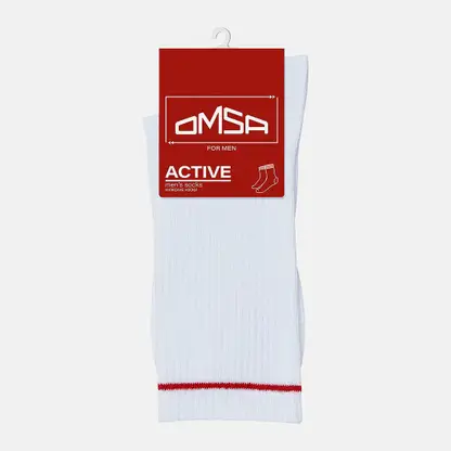 Мужские носки белые р.39-41 Omsa Active 115