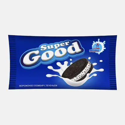 Мороженое Здоровые продукты пломбир с печеньем Super Good 80г