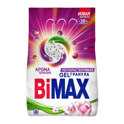 Изображение товара Стиральный порошок Bimax Ароматерапия автомат 1.8кг для эффективной стирки и свежего аромата