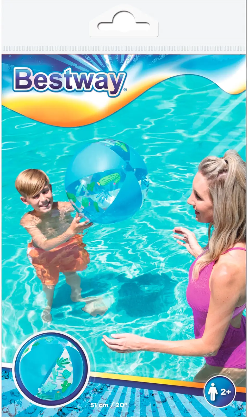 Мяч Bestway 31036-1 пляжный Яркий дизайн 51см
