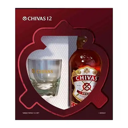 Виски 12 лет выдержки Chivas Regal 40% 750мл + стакан