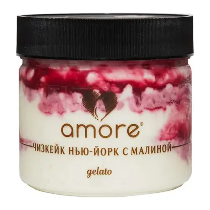 Изображение товара Мороженое молочное чизкейк Нью-Йорк с малиной Amore 300мл