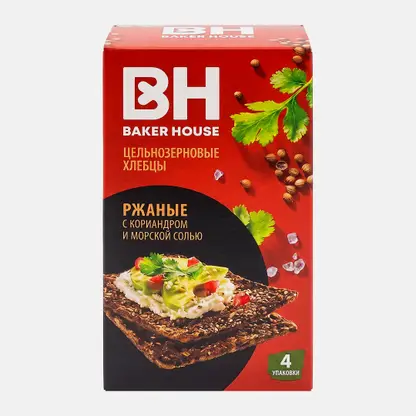 Хлебцы цельнозерновые Скандинавские ржаные Baker House 180г