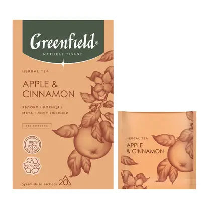 Изображение товара Чай Greenfield Natural Tisane с вкусом яблоко и корица 20 пакетов