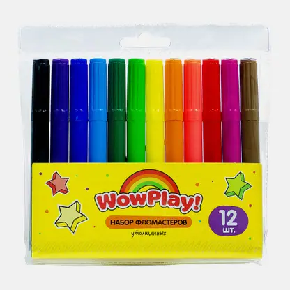 Набор утолщенных фломастеров Wow Play 12шт