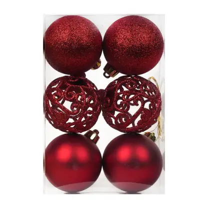 Изображение товара Набор шаров 6см красные/золотые/серебряные AR3/6006MM 6шт в ассортименте