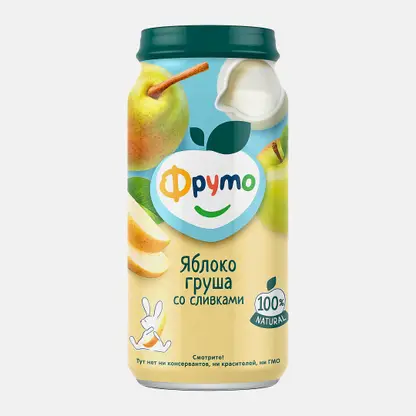 Пюре ФрутоНяня из яблок и груш со сливками 250г