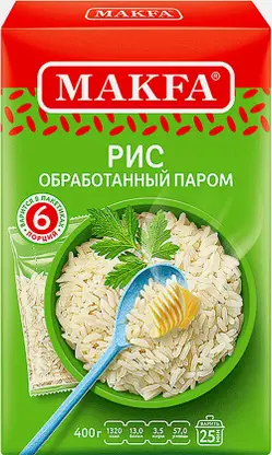 Рис Makfa длиннозерный пропаренный 400г