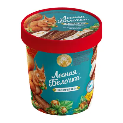 Изображение товара Мороженое пломбир с шоколадной начинкой Лесная белочка 12%280г