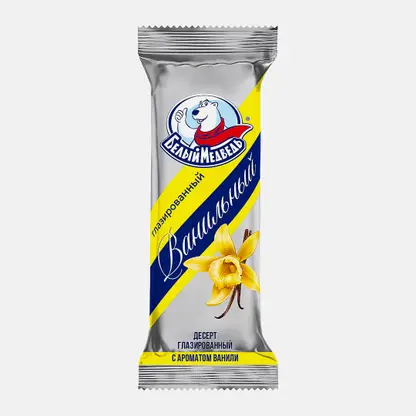 Десерт глазированный со вкусом ванили Белый Медведь 40г