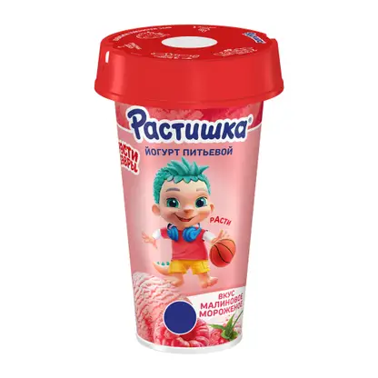 Изображение товара Йогурт питьевой Растишка малиновое мороженое 2.8% 190г