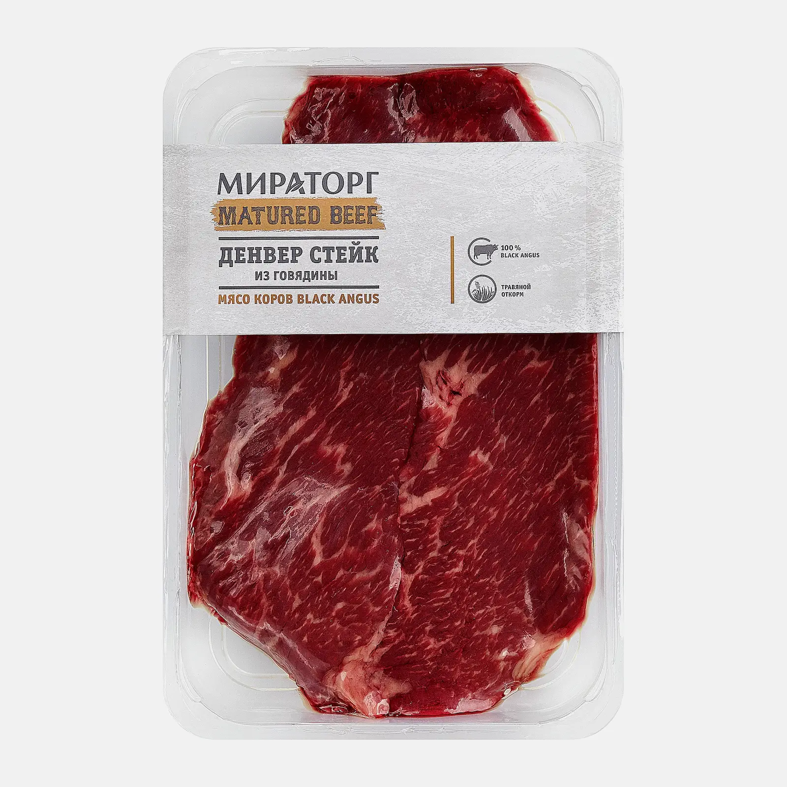Изображение товара Стейк Мираторг Matured Beef Денвер 310г свежий и выдержанный говяжий