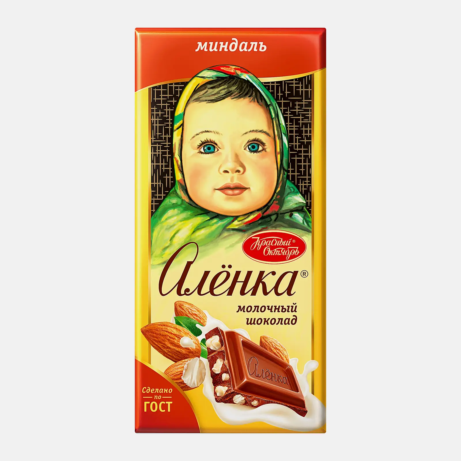 Шоколад молочный с миндалем Алёнка 75г Шоколад молочный с миндалем Алёнка 75г