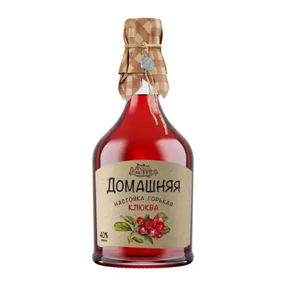 Настойка горькая клюквенная Домашняя 40% 100мл