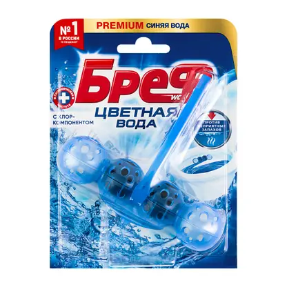 Изображение товара Туалетный блок Бреф Цветная вода с хлор-компонентом 50г для унитаза