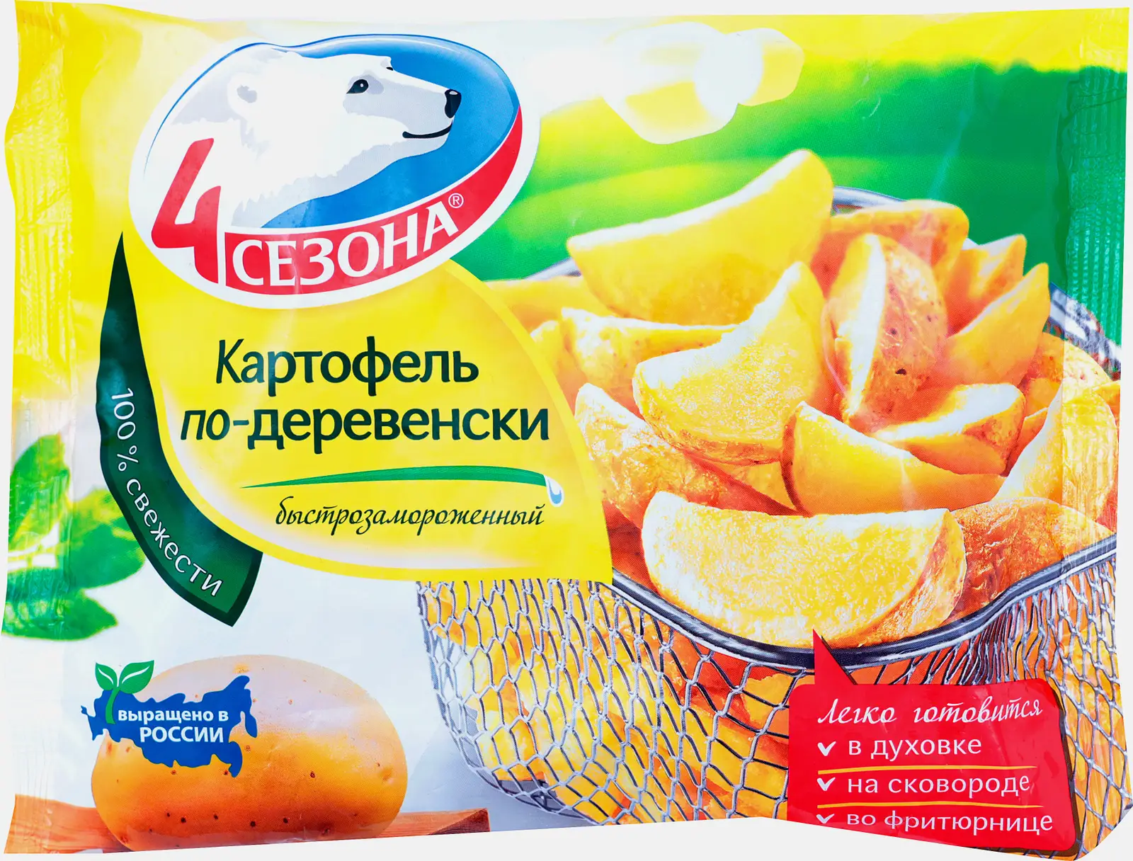 Картофель 4 Сезона по-деревенски быстрозамороженный 700г Картофель 4 Сезона по-деревенски быстрозамороженный 700г