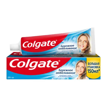 Изображение товара Зубная паста Colgate Бережное отбеливание с фтором и кальцием 150мл Изображение товара Зубная паста Colgate Бережное отбеливание с фтором и кальцием 150мл