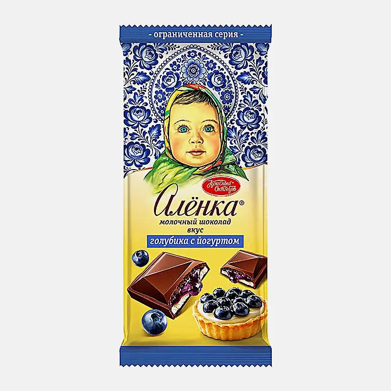 Молочный шоколад со вкусом голубики с йогуртом Аленка 87г