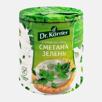 Рисовые хлебцы хрустящие со вкусом сметана-зелень Dr. Korner 80г