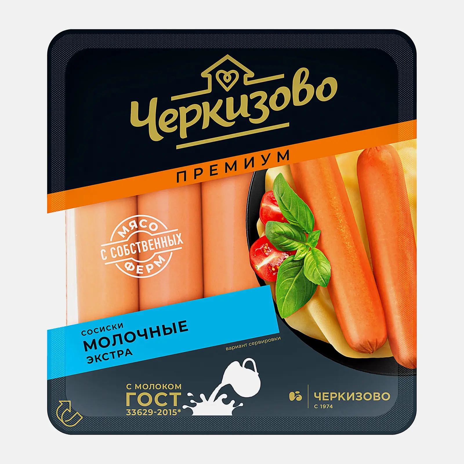 Изображение товара Сосиски Черкизово Премиум Молочные Экстра 400г натуральный вкус