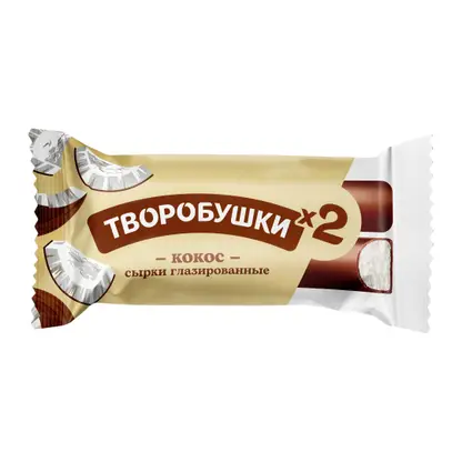 Изображение товара Творожные сырки глазированные кокосовые Творобушки 22.5% 45г