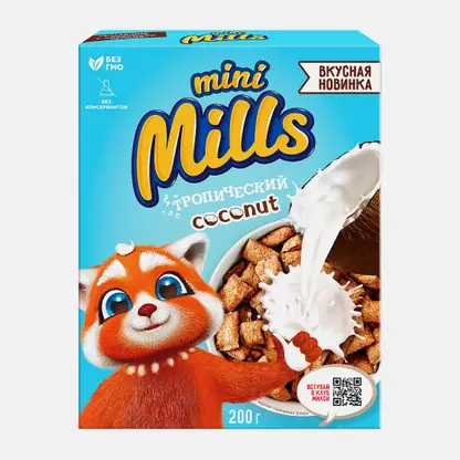 Подушечки с кокосовой начинкой Mini Mills 200г