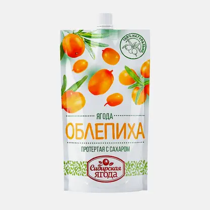 Протертая облепиха с сахаром Сибирская ягода 280г