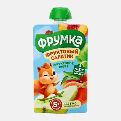 Пюре детское Фрумка фруктовый салатик с 5 месяцев 90г