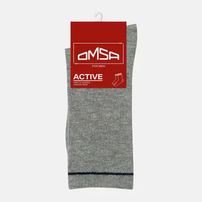 Мужские носки серые с синей полоской р.39-41 Omsa Active 115