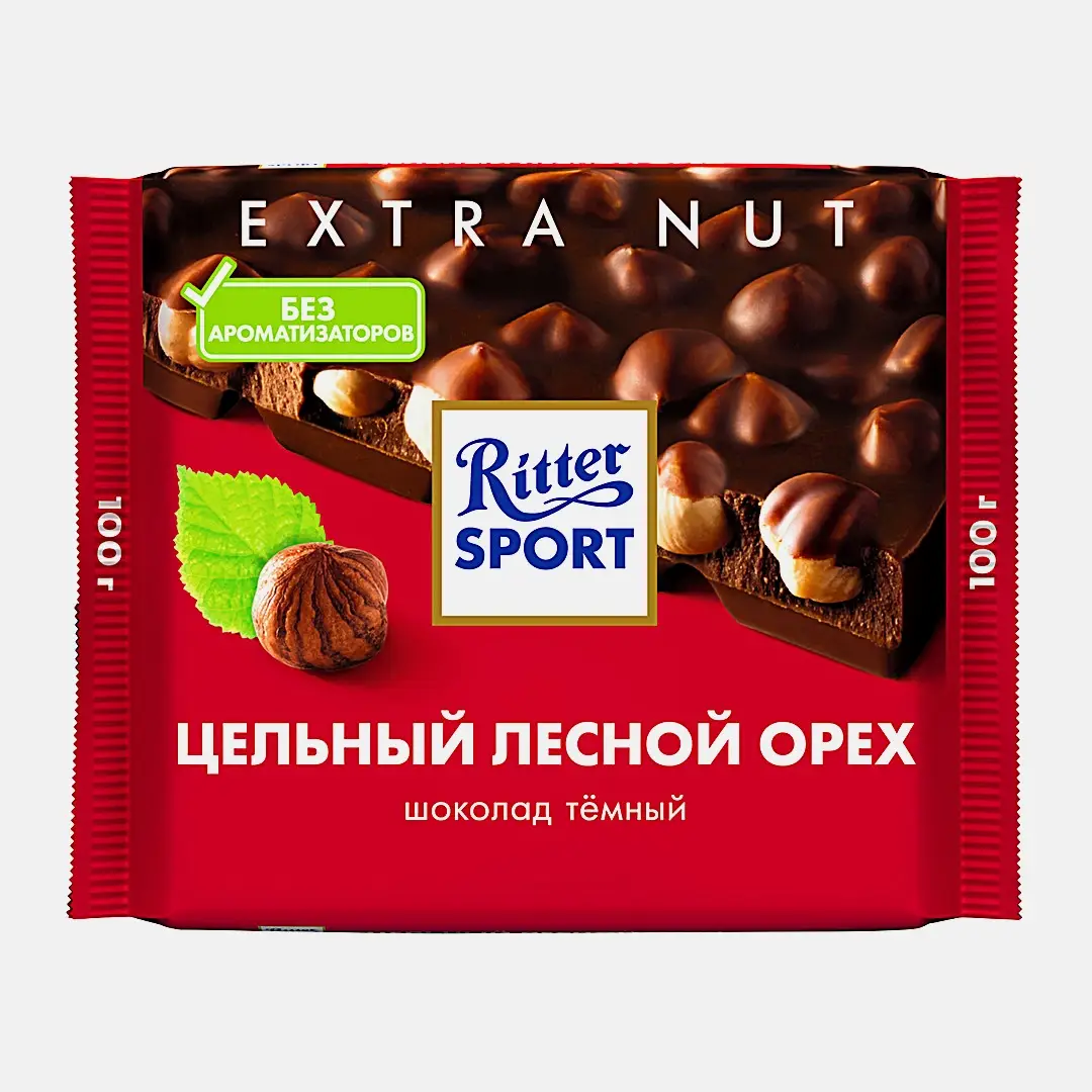 Шоколад Темный Цельный лесной орех Ritter Sport 50% 100г