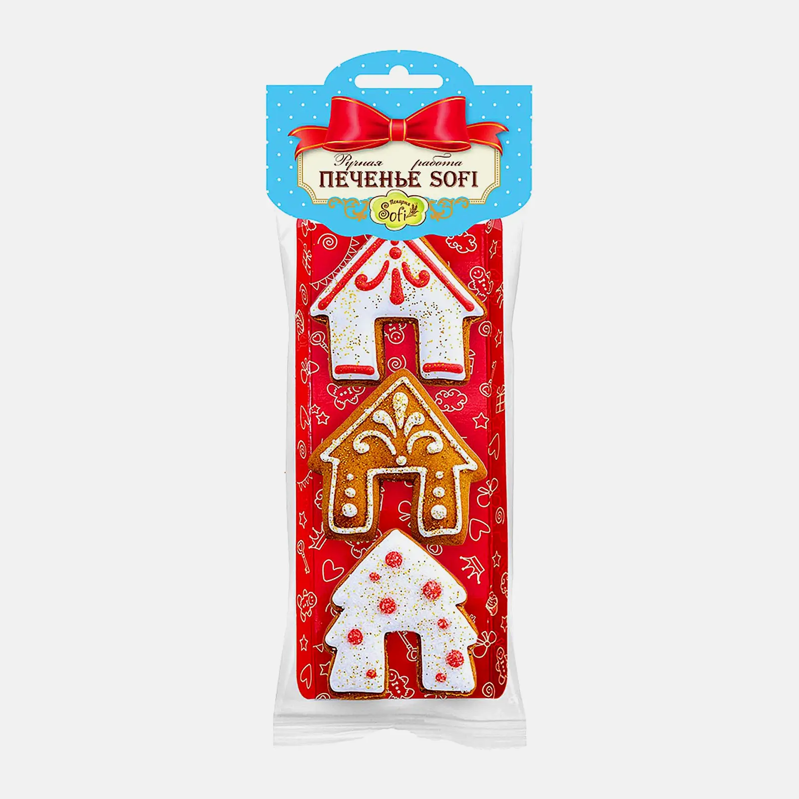 Изображение товара Печенье медовое Новогоднее Пекарня Sofi 45г натуральное ароматное