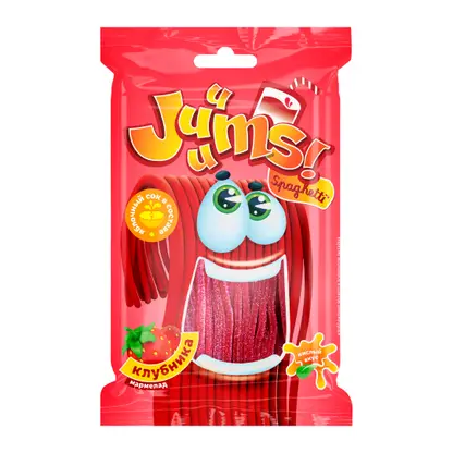 Изображение товара Мармелад Спагетти кислые со вкусом клубники Juuums 70г