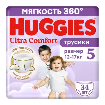 Изображение товара Подгузники-трусики №5 Huggies Ultra Comfort 12-17кг 34шт