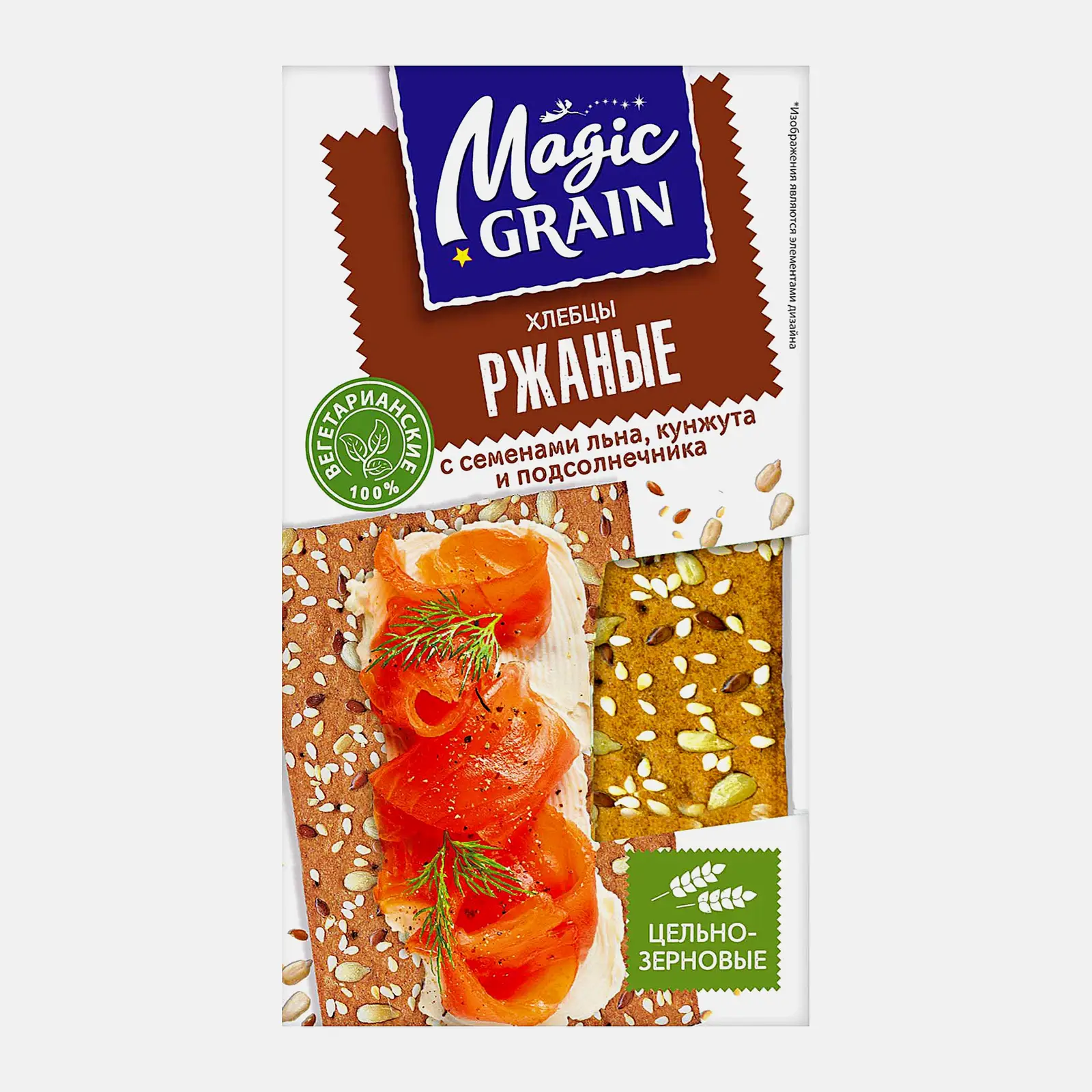Хлебцы ржаные с семенами льна подсолнечника и кунжута Magic Grain 160г Хлебцы ржаные с семенами льна подсолнечника и кунжута Magic Grain 160г