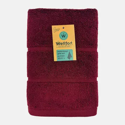 Махровое полотенце для ног красное Bohemian Wellfort 50*70см