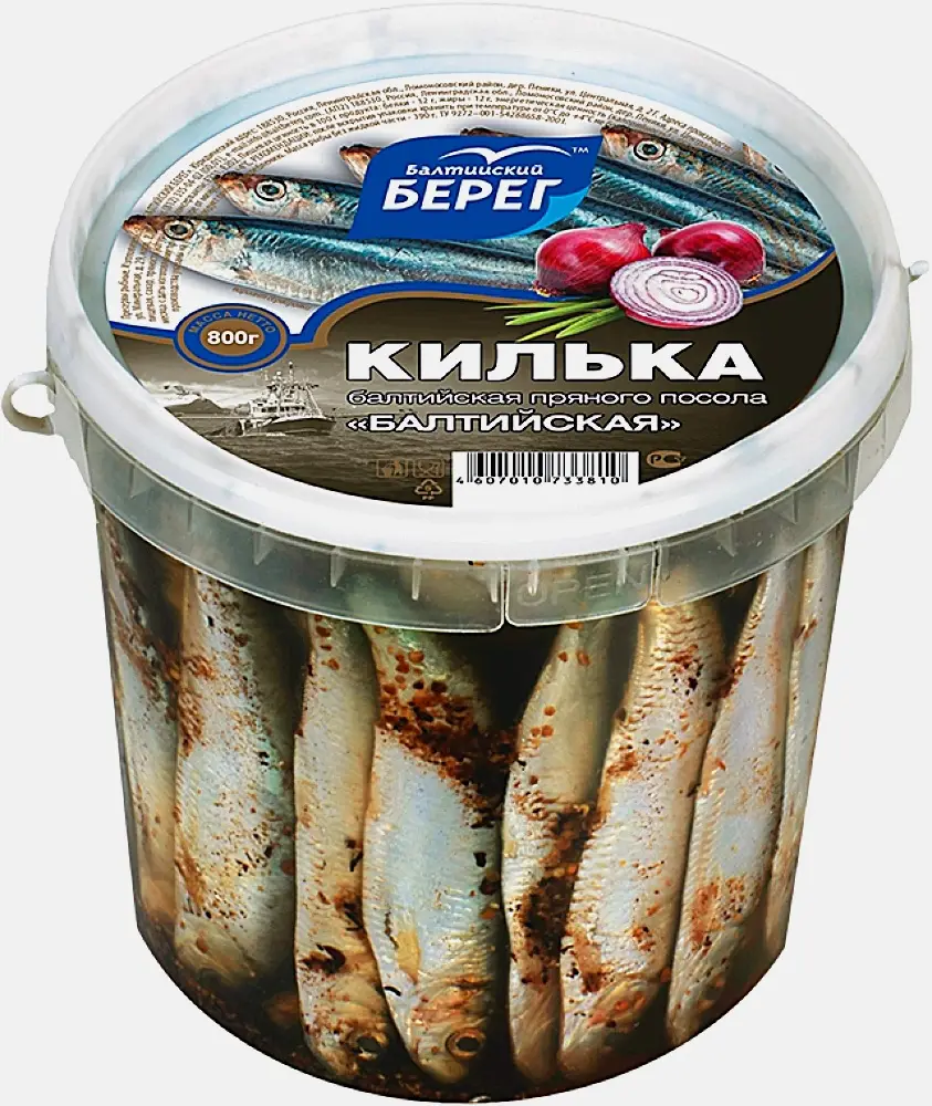 Килька балтийская пряного посола Балтийский Берег 800г